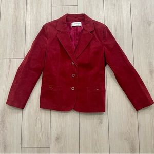 Vintage Suede Maroon Blazer -back tie